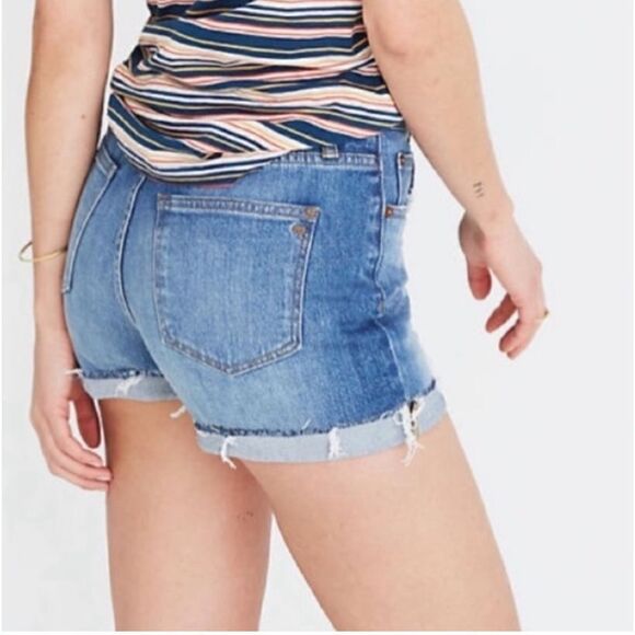 NWT Madewell High Rise Raw Hem Denim Short Lemoybe wash - Picture 1 of 11